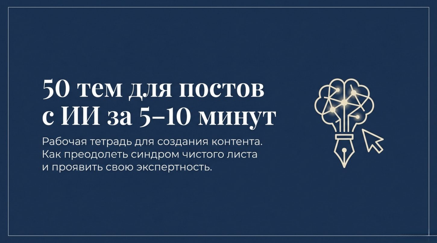 Рабочая тетрадь «50 тем для постов психолога с ИИ»